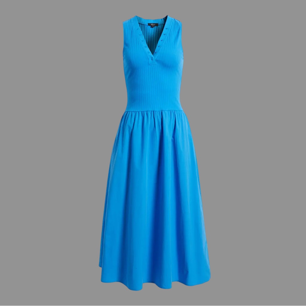 Rails Currant French Blue Knit Midi Sleeveless Dress Xs Nwt ($238)